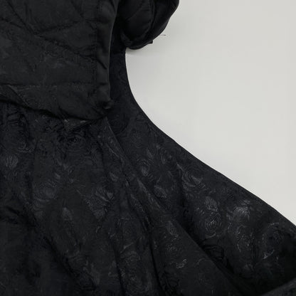 COMME des GARCONS Noir Kei Ninomiya コムデギャルソンノワールケイニノミヤ AD2017 3TｰC005 ﾌﾞﾗｯｸ 花柄 ﾍﾞﾙﾃｯﾄﾞｷﾙﾃｨﾝｸﾞｺｰﾄ コート S