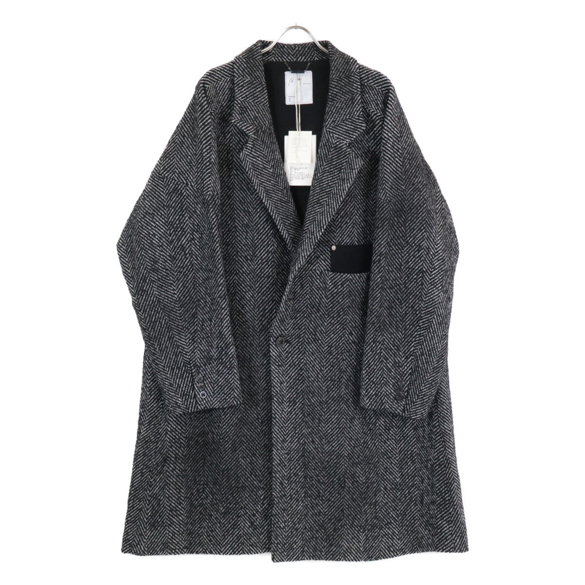 ANCELLM アンセルム ANC-JK55 WHITE×BLACK SEMI-DOUBLE CHESTER COAT コート 2