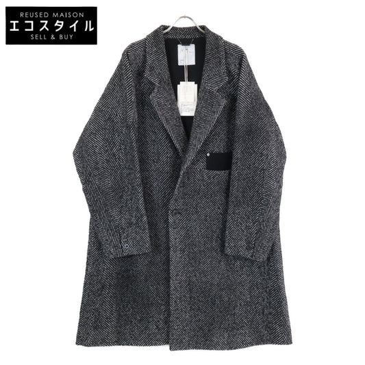 ANCELLM アンセルム ANC-JK55 WHITE×BLACK SEMI-DOUBLE CHESTER COAT コート 2