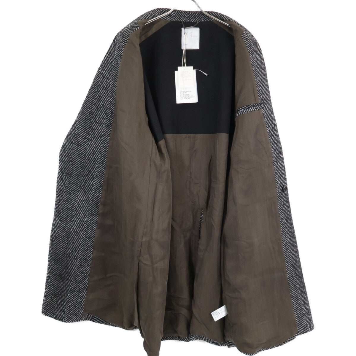 ANCELLM アンセルム ANC-JK55 WHITE×BLACK SEMI-DOUBLE CHESTER COAT コート 2