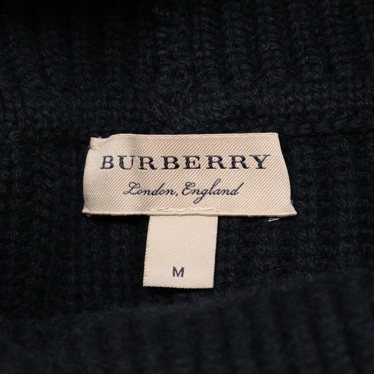 BURBERRY バーバリー 4068133 ﾌﾞﾗｯｸ×ﾚｯﾄﾞ ﾀｰﾀﾝﾁｪｯｸﾀｰﾄﾙﾈｯｸﾆｯﾄ トップス Ｍ