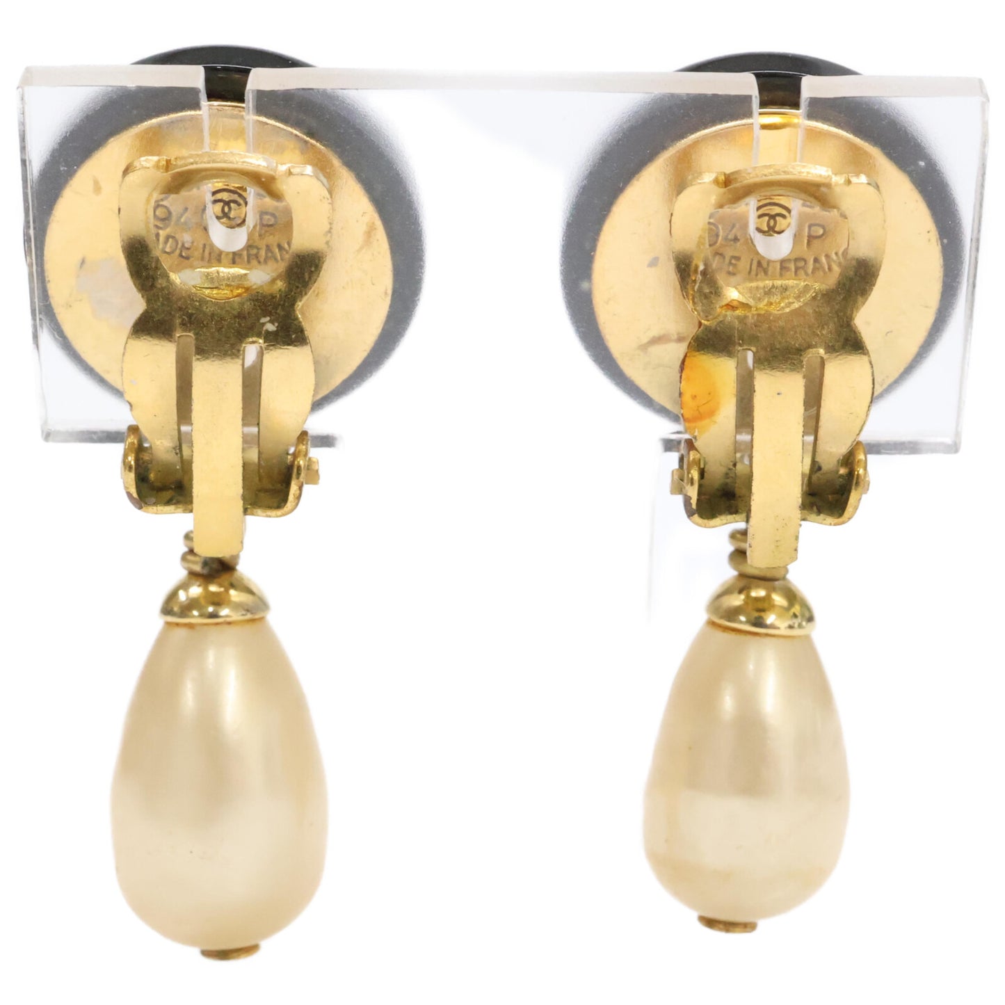 CHANEL シャネル 94P ココマーク イミテーションパール イヤリング