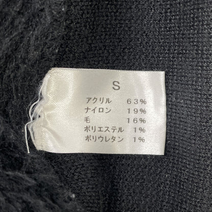 YETINA イエティナ ﾌﾞﾗｯｸ 裏起毛 ｽｳｪｯﾄﾌｰﾃﾞｨ ﾌﾟﾙｵｰﾊﾞｰ トップス Ｓ