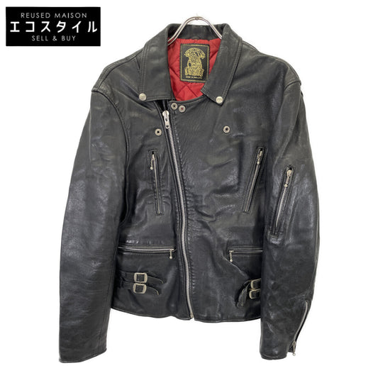 666 666トリプルシックス ﾌﾞﾗｯｸ 死神ﾀｸﾞ ｲﾝｸﾞﾗﾝﾄﾞ製 ﾀﾞﾌﾞﾙﾗｲﾀﾞｰｽｼﾞｬｹｯﾄ ジャケット 42