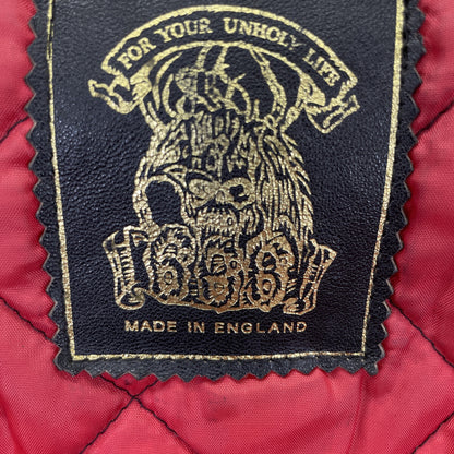 666 666トリプルシックス ﾌﾞﾗｯｸ 死神ﾀｸﾞ ｲﾝｸﾞﾗﾝﾄﾞ製 ﾀﾞﾌﾞﾙﾗｲﾀﾞｰｽｼﾞｬｹｯﾄ ジャケット 42