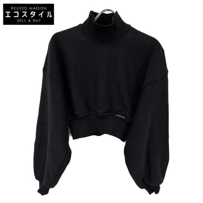 ALEXANDER WANG アレキサンダーワン ﾌﾞﾗｯｸ ｸﾛｯﾌﾟﾄﾞ ﾛﾝｸﾞｽﾘｰﾌﾞ ﾌｰﾃﾞｨ ｽｳｪｯﾄ トップス ＸＳ