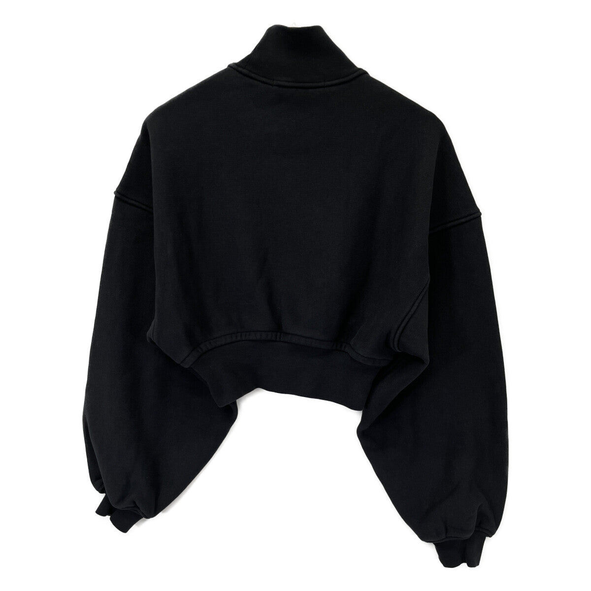 ALEXANDER WANG アレキサンダーワン ﾌﾞﾗｯｸ ｸﾛｯﾌﾟﾄﾞ ﾛﾝｸﾞｽﾘｰﾌﾞ ﾌｰﾃﾞｨ ｽｳｪｯﾄ トップス ＸＳ