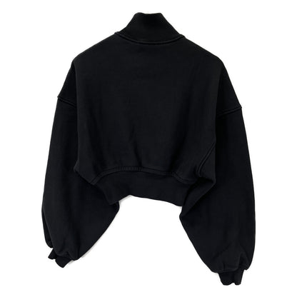 ALEXANDER WANG アレキサンダーワン ﾌﾞﾗｯｸ ｸﾛｯﾌﾟﾄﾞ ﾛﾝｸﾞｽﾘｰﾌﾞ ﾌｰﾃﾞｨ ｽｳｪｯﾄ トップス ＸＳ