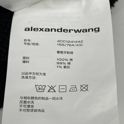 ALEXANDER WANG アレキサンダーワン ﾌﾞﾗｯｸ ｸﾛｯﾌﾟﾄﾞ ﾛﾝｸﾞｽﾘｰﾌﾞ ﾌｰﾃﾞｨ ｽｳｪｯﾄ トップス ＸＳ