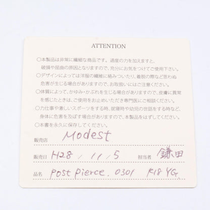 shihara シハラ K18 POST PIERCE ポスト 片耳 シングル ピアス