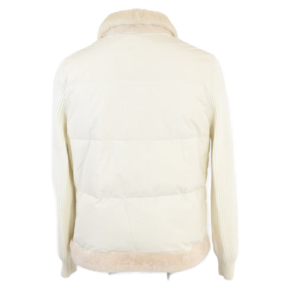 1piu1uguale3 ウノピゥウノウグァーレトレ ｘEMMETI エンメティ【美品/国内正規】MRB601 113 EMMETI RIB SLEEVE MOUTON STAND ムートン切替 ダウン ジャケット V