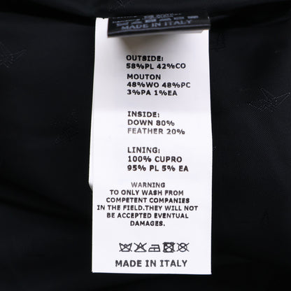 1piu1uguale3 ウノピゥウノウグァーレトレ ｘEMMETI エンメティ【美品/国内正規】MRB601 113 EMMETI RIB SLEEVE MOUTON STAND ムートン切替 ダウン ジャケット V