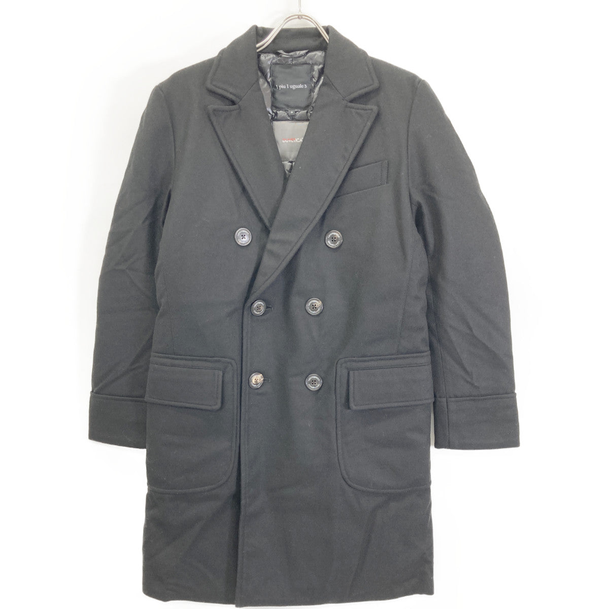 1piu1uguale3 ウノピゥウノウグァーレトレ 【×ﾃﾞｭﾍﾞﾃｨｶ】MRC040 ﾌﾞﾗｯｸ ｽﾄｰﾑｼｽﾃﾑR素材 CHESTER COAT ﾁｪｽﾀｰｺｰﾄ コート IV