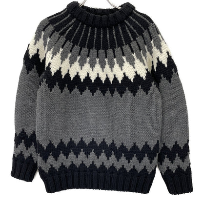 1piu1uguale3 ウノピゥウノウグァーレトレ MRK262 ｸﾞﾚｰ NORDIC BIG CREW ﾉﾙﾃﾞｨｯｸｸﾙｰﾈｯｸﾆｯﾄ トップス Ⅲ