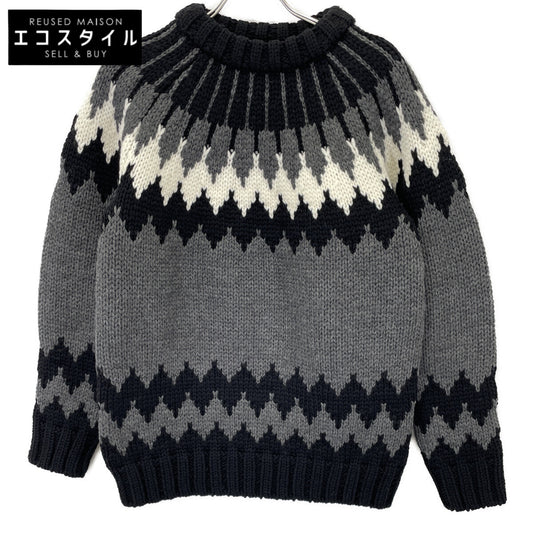 1piu1uguale3 ウノピゥウノウグァーレトレ MRK262 ｸﾞﾚｰ NORDIC BIG CREW ﾉﾙﾃﾞｨｯｸｸﾙｰﾈｯｸﾆｯﾄ トップス Ⅲ