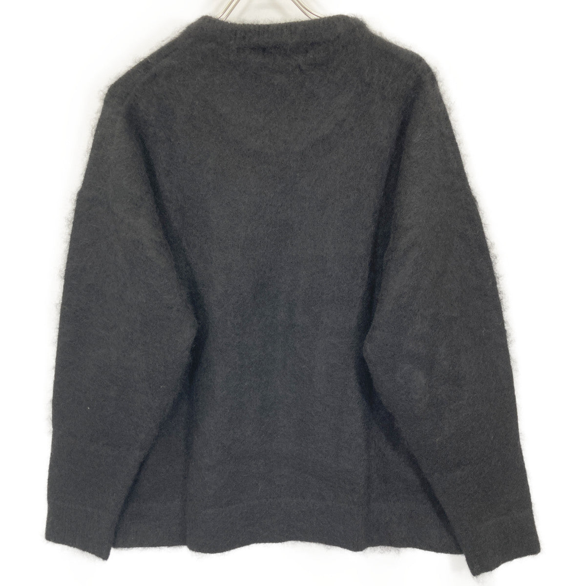 1piu1uguale3 ウノピゥウノウグァーレトレ MRK277 24AW ﾌﾞﾗｯｸ BIG CREW ｽｰﾊﾟｰﾓﾍﾔﾛｺﾞｸﾙｰﾈｯｸﾆｯﾄ トップス V