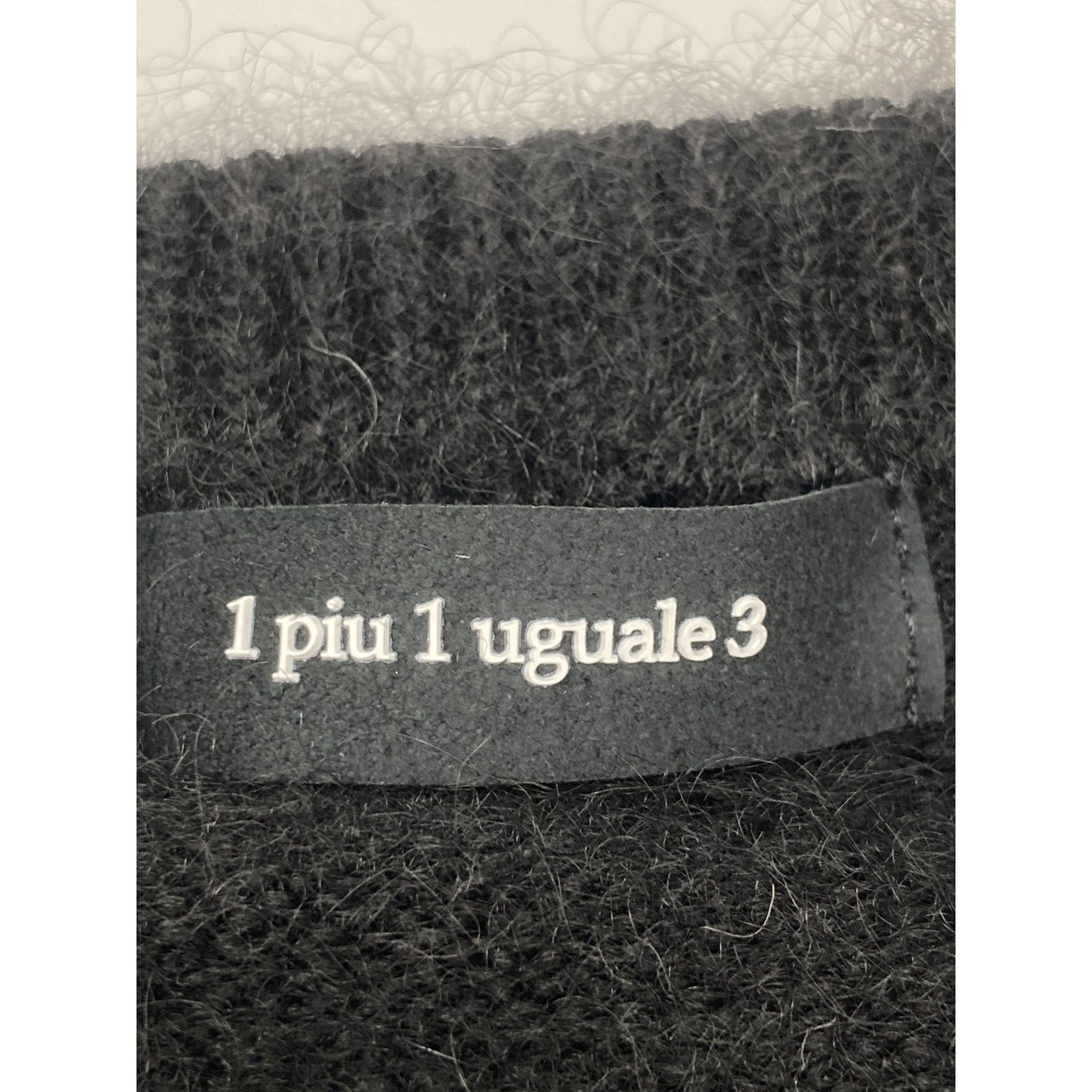 1piu1uguale3 ウノピゥウノウグァーレトレ MRK277 24AW ﾌﾞﾗｯｸ BIG CREW ｽｰﾊﾟｰﾓﾍﾔﾛｺﾞｸﾙｰﾈｯｸﾆｯﾄ トップス V