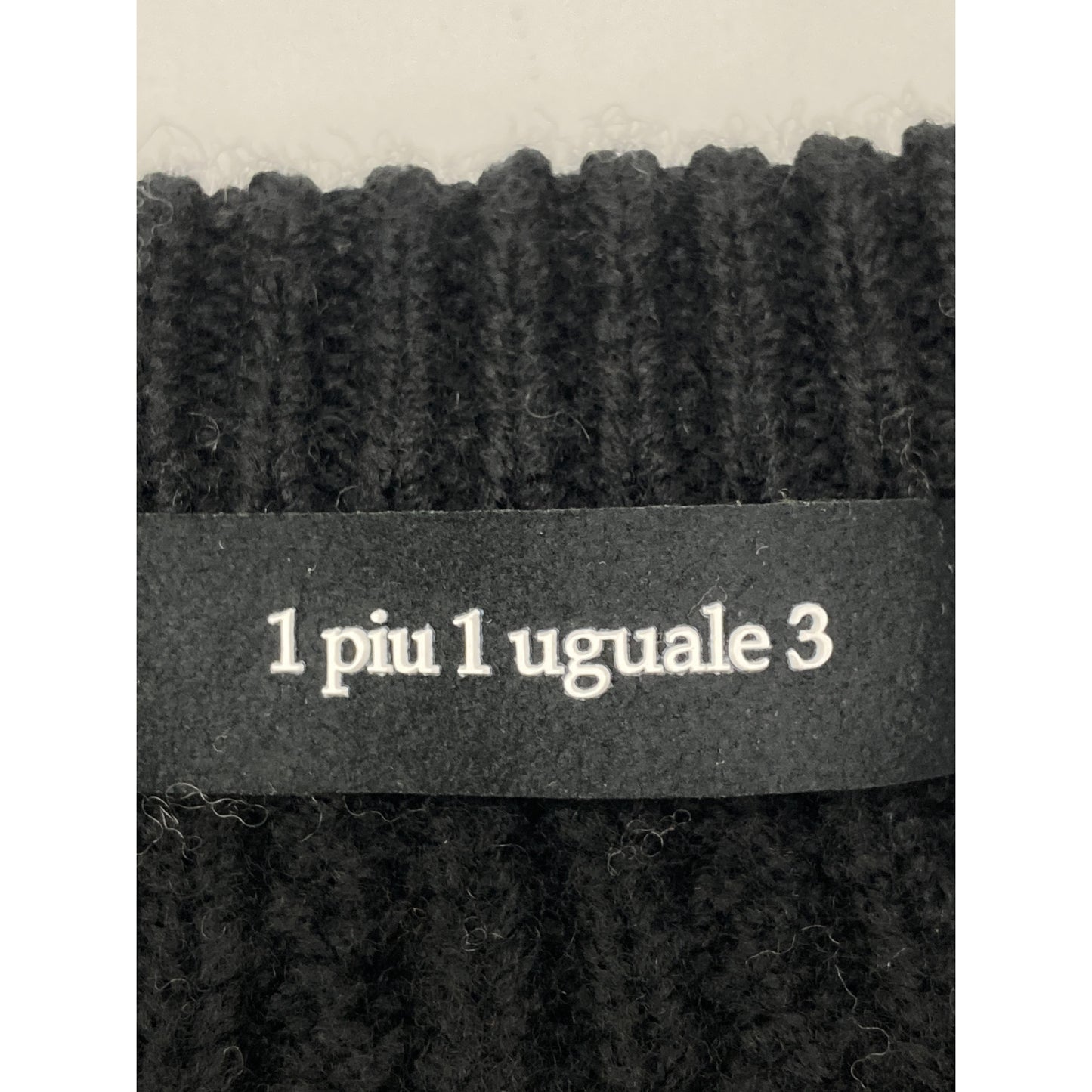 1piu1uguale3 ウノピゥウノウグァーレトレ MRK278 ﾌﾞﾗｯｸ×ｸﾞﾚｰ CRAZY CABLE CREW ｹｰﾌﾞﾙｸﾙｰﾈｯｸﾆｯﾄ トップス Ⅲ