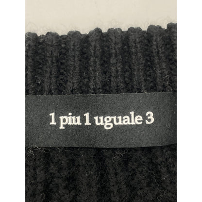 1piu1uguale3 ウノピゥウノウグァーレトレ MRK278 ﾌﾞﾗｯｸ×ｸﾞﾚｰ CRAZY CABLE CREW ｹｰﾌﾞﾙｸﾙｰﾈｯｸﾆｯﾄ トップス Ⅲ