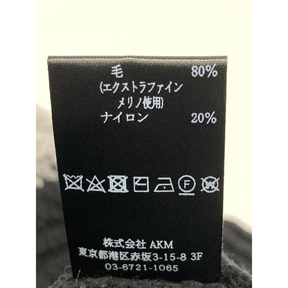 1piu1uguale3 ウノピゥウノウグァーレトレ MRK278 ﾌﾞﾗｯｸ×ｸﾞﾚｰ CRAZY CABLE CREW ｹｰﾌﾞﾙｸﾙｰﾈｯｸﾆｯﾄ トップス Ⅲ