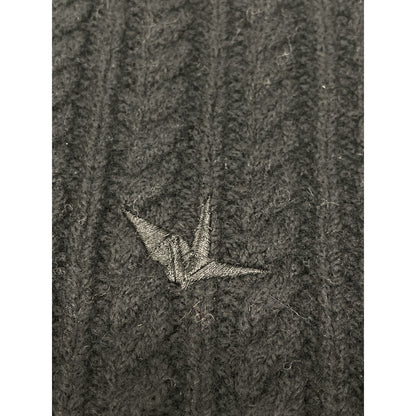 1piu1uguale3 ウノピゥウノウグァーレトレ MRK278 ﾌﾞﾗｯｸ×ｸﾞﾚｰ CRAZY CABLE CREW ｹｰﾌﾞﾙｸﾙｰﾈｯｸﾆｯﾄ トップス Ⅲ