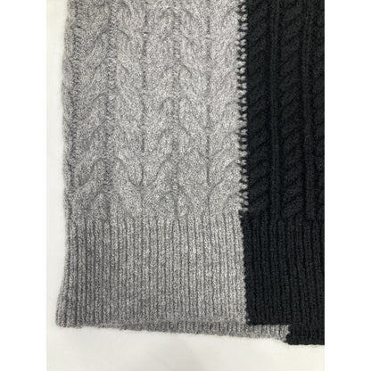 1piu1uguale3 ウノピゥウノウグァーレトレ MRK278 ﾌﾞﾗｯｸ×ｸﾞﾚｰ CRAZY CABLE CREW ｹｰﾌﾞﾙｸﾙｰﾈｯｸﾆｯﾄ トップス Ⅲ