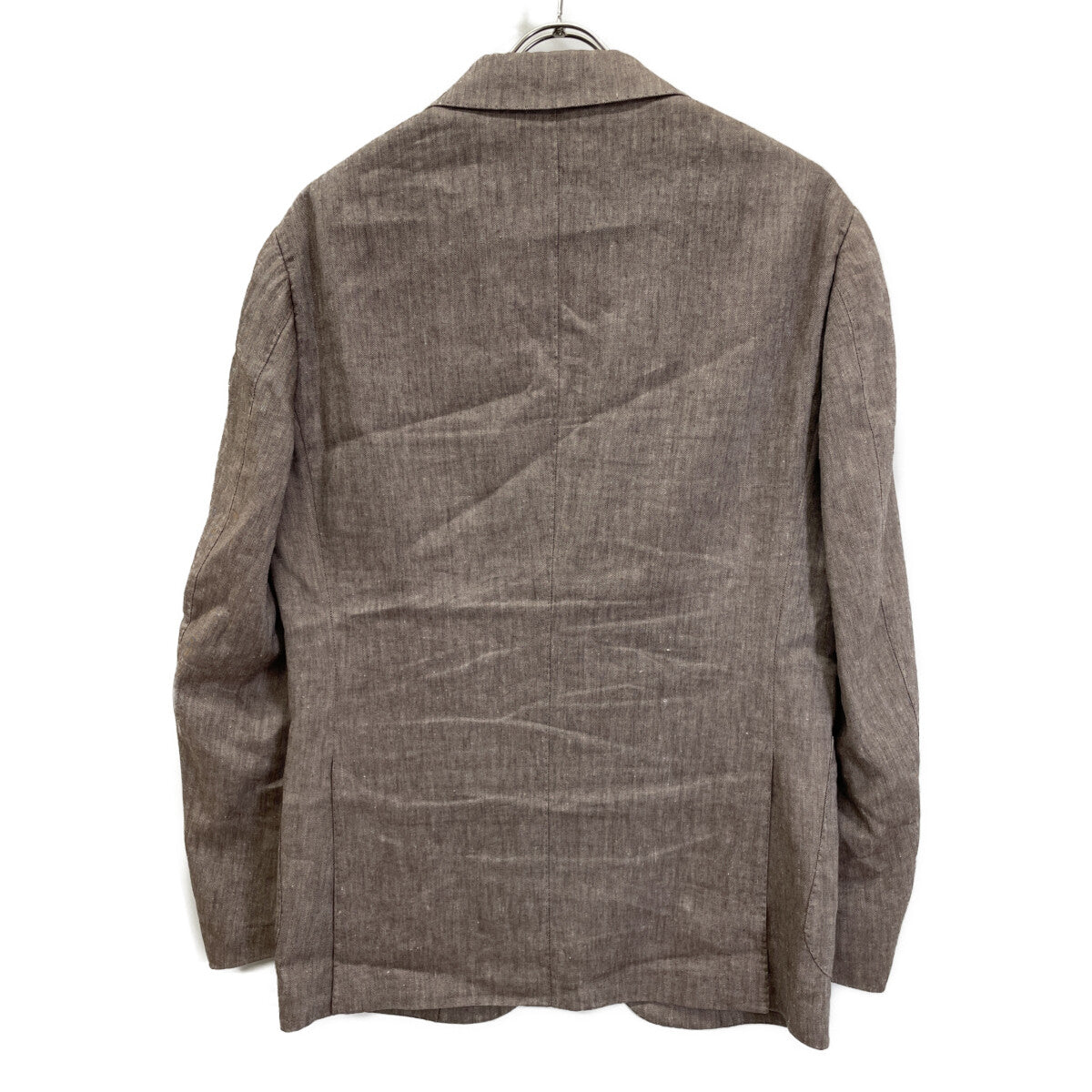 Brilla per il gusto ブリッラ ペル イル グスト ﾌﾞﾗｳﾝ ﾘﾈﾝ混 ﾍﾘﾝﾎﾞｰﾝ 3ﾎﾞﾀﾝ 段返り ｼﾞｬｹｯﾄ ジャケット 48