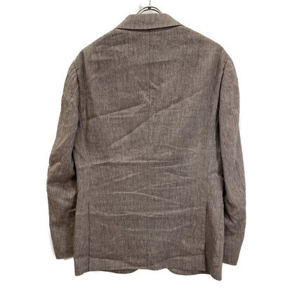 Brilla per il gusto ブリッラ ペル イル グスト ﾌﾞﾗｳﾝ ﾘﾈﾝ混 ﾍﾘﾝﾎﾞｰﾝ 3ﾎﾞﾀﾝ 段返り ｼﾞｬｹｯﾄ ジャケット 48