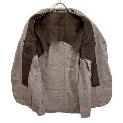 Brilla per il gusto ブリッラ ペル イル グスト ﾌﾞﾗｳﾝ ﾘﾈﾝ混 ﾍﾘﾝﾎﾞｰﾝ 3ﾎﾞﾀﾝ 段返り ｼﾞｬｹｯﾄ ジャケット 48