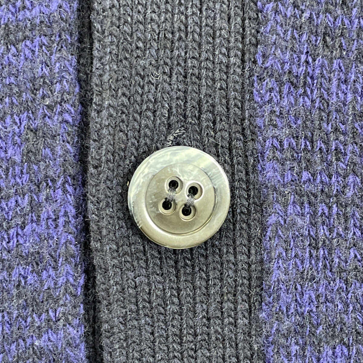 CORGI コーギ ﾊﾟｰﾌﾟﾙ 切り返し ﾛﾝｸﾞｽﾘｰﾌﾞ ﾆｯﾄｶｰﾃﾞｨｶﾞﾝ トップス M