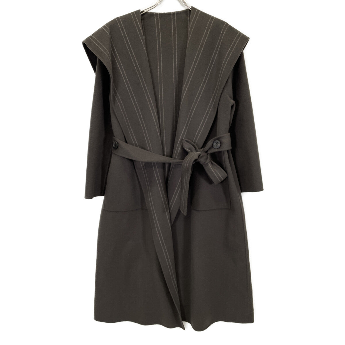 ADORE アドーア 531-0252904 ﾁｬｺｰﾙ ｳｰﾙ100 ｾｰﾗｰｶﾗｰﾘﾊﾞｰｼﾌﾞﾙﾛﾝｸﾞｺｰﾄ コート 38