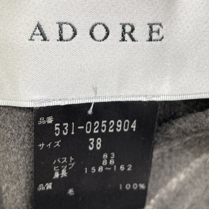 ADORE アドーア 531-0252904 ﾁｬｺｰﾙ ｳｰﾙ100 ｾｰﾗｰｶﾗｰﾘﾊﾞｰｼﾌﾞﾙﾛﾝｸﾞｺｰﾄ コート 38