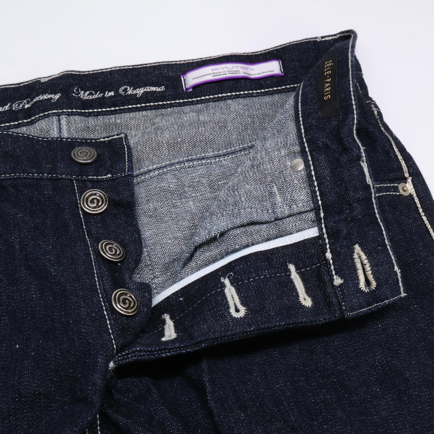 ZELE-PARIS ゼルパリ 267 ｲﾝﾃﾞｨｺﾞ ﾎﾞﾀﾝﾌﾗｲﾃﾞﾆﾑﾊﾟﾝﾂ ボトムス 34