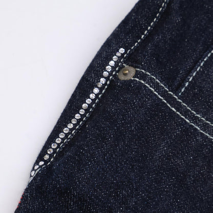 ZELE-PARIS ゼルパリ 267 ｲﾝﾃﾞｨｺﾞ ﾎﾞﾀﾝﾌﾗｲﾃﾞﾆﾑﾊﾟﾝﾂ ボトムス 34