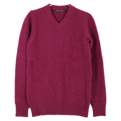 ZELE-PARIS ゼルパリ ﾚｯﾄﾞﾊﾟｰﾌﾟﾙ ｶｼﾐﾔ100 Vﾈｯｸﾆｯﾄ トップス 48