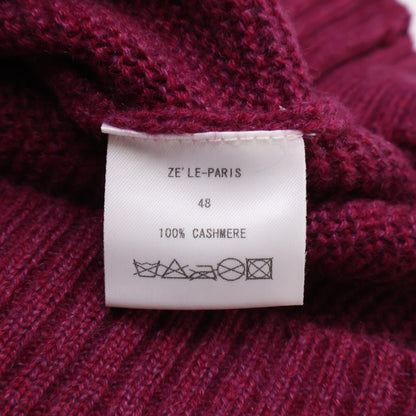 ZELE-PARIS ゼルパリ ﾚｯﾄﾞﾊﾟｰﾌﾟﾙ ｶｼﾐﾔ100 Vﾈｯｸﾆｯﾄ トップス 48