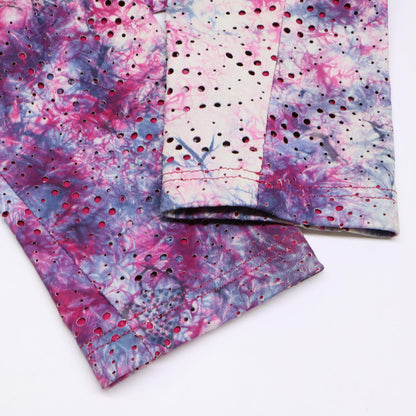 ZELE-PARIS ゼルパリ ﾋﾟﾝｸ×ﾊﾟｰﾌﾟﾙ ﾀｲﾀﾞｲ柄ﾊﾟﾝﾁﾝｸﾞｱｼﾝﾒﾄﾘｰﾚｻﾞｰｼﾞｬｹｯﾄ ジャケット 表記無し