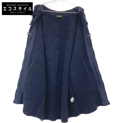 DRAWER ドゥロワー 6515-299-0541 ﾈｲﾋﾞｰ ｳｰﾙ×ﾓﾍｱ 7Gﾐﾗﾉ編みﾌﾘﾝｼﾞにっとｼﾞﾚ/ﾍﾞｽﾄ ベスト 表記なし