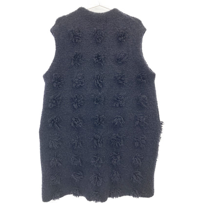 DRAWER ドゥロワー 6515-299-0541 ﾈｲﾋﾞｰ ｳｰﾙ×ﾓﾍｱ 7Gﾐﾗﾉ編みﾌﾘﾝｼﾞにっとｼﾞﾚ/ﾍﾞｽﾄ ベスト 表記なし