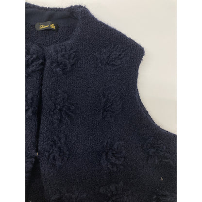 DRAWER ドゥロワー 6515-299-0541 ﾈｲﾋﾞｰ ｳｰﾙ×ﾓﾍｱ 7Gﾐﾗﾉ編みﾌﾘﾝｼﾞにっとｼﾞﾚ/ﾍﾞｽﾄ ベスト 表記なし