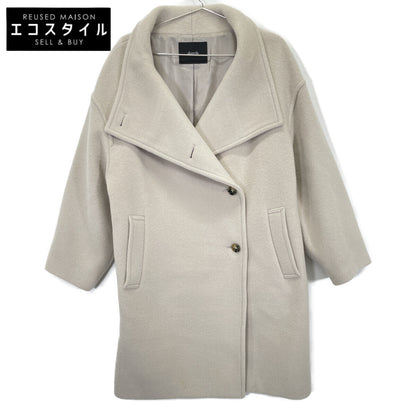 allureville アルアバイル ﾍﾞｰｼﾞｭ ｳｰﾙ混 KIWIﾗﾑﾘﾊﾞｰﾛﾝｸﾞｺｰﾄ コート 2