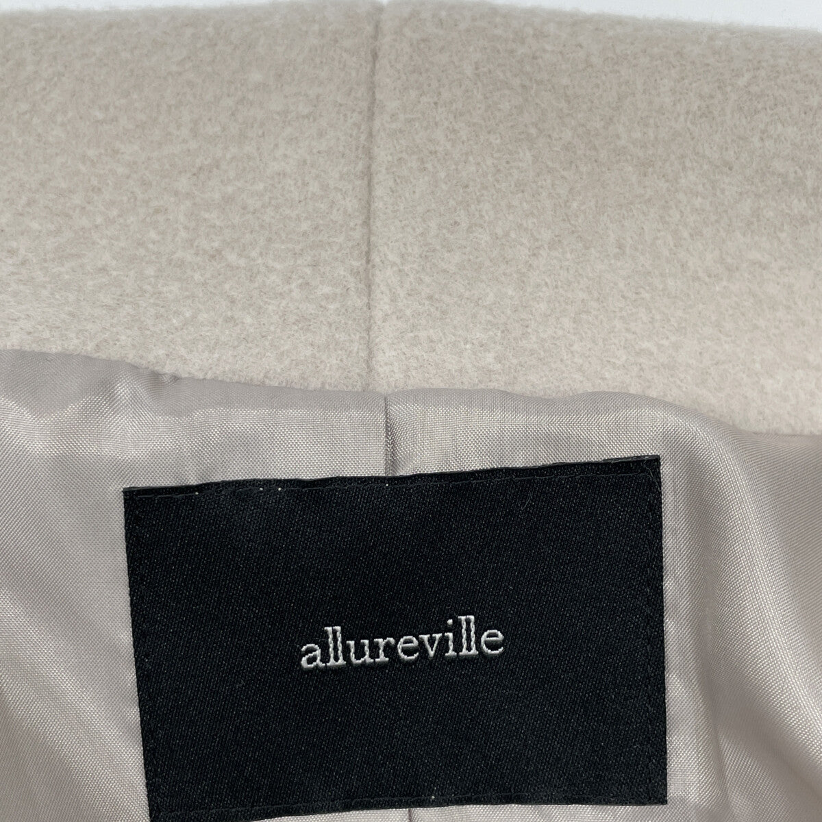 allureville アルアバイル ﾍﾞｰｼﾞｭ ｳｰﾙ混 KIWIﾗﾑﾘﾊﾞｰﾛﾝｸﾞｺｰﾄ コート 2