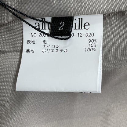 allureville アルアバイル ﾍﾞｰｼﾞｭ ｳｰﾙ混 KIWIﾗﾑﾘﾊﾞｰﾛﾝｸﾞｺｰﾄ コート 2