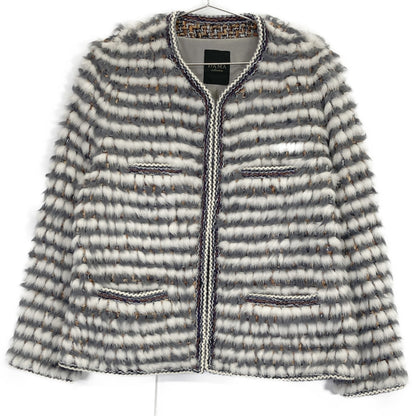 DAMAcollection ダーマコレクション ｸﾞﾚｰ×ﾎﾜｲﾄ ﾐﾝｸ･ﾗﾑﾌｧｰ ﾂｲｰﾄﾞｼﾞｬｹｯﾄ ジャケット 2