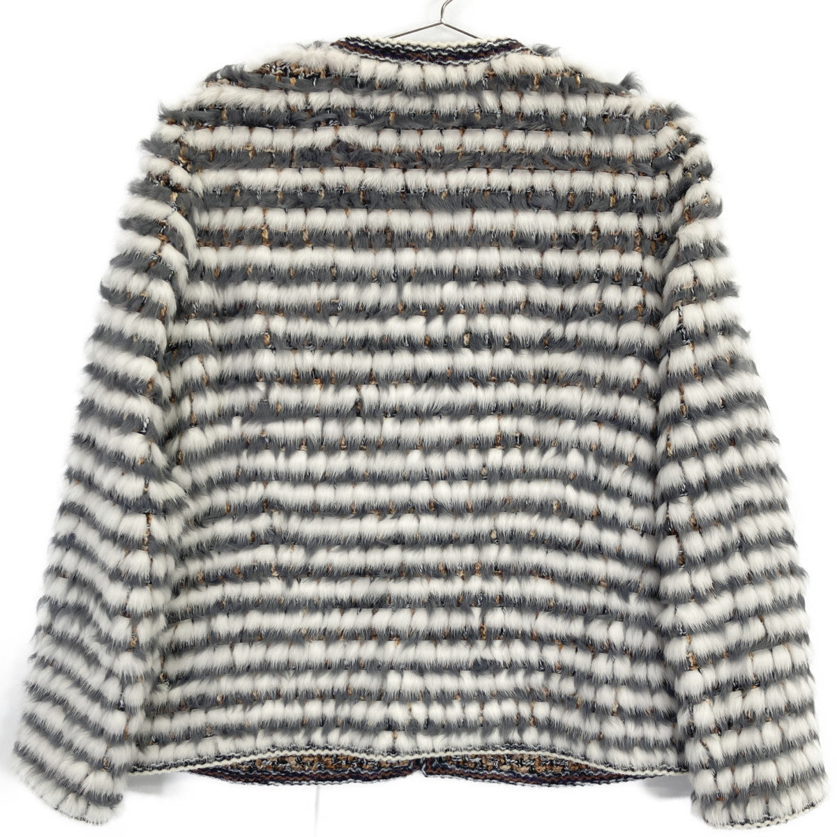 DAMAcollection ダーマコレクション ｸﾞﾚｰ×ﾎﾜｲﾄ ﾐﾝｸ･ﾗﾑﾌｧｰ ﾂｲｰﾄﾞｼﾞｬｹｯﾄ ジャケット 2