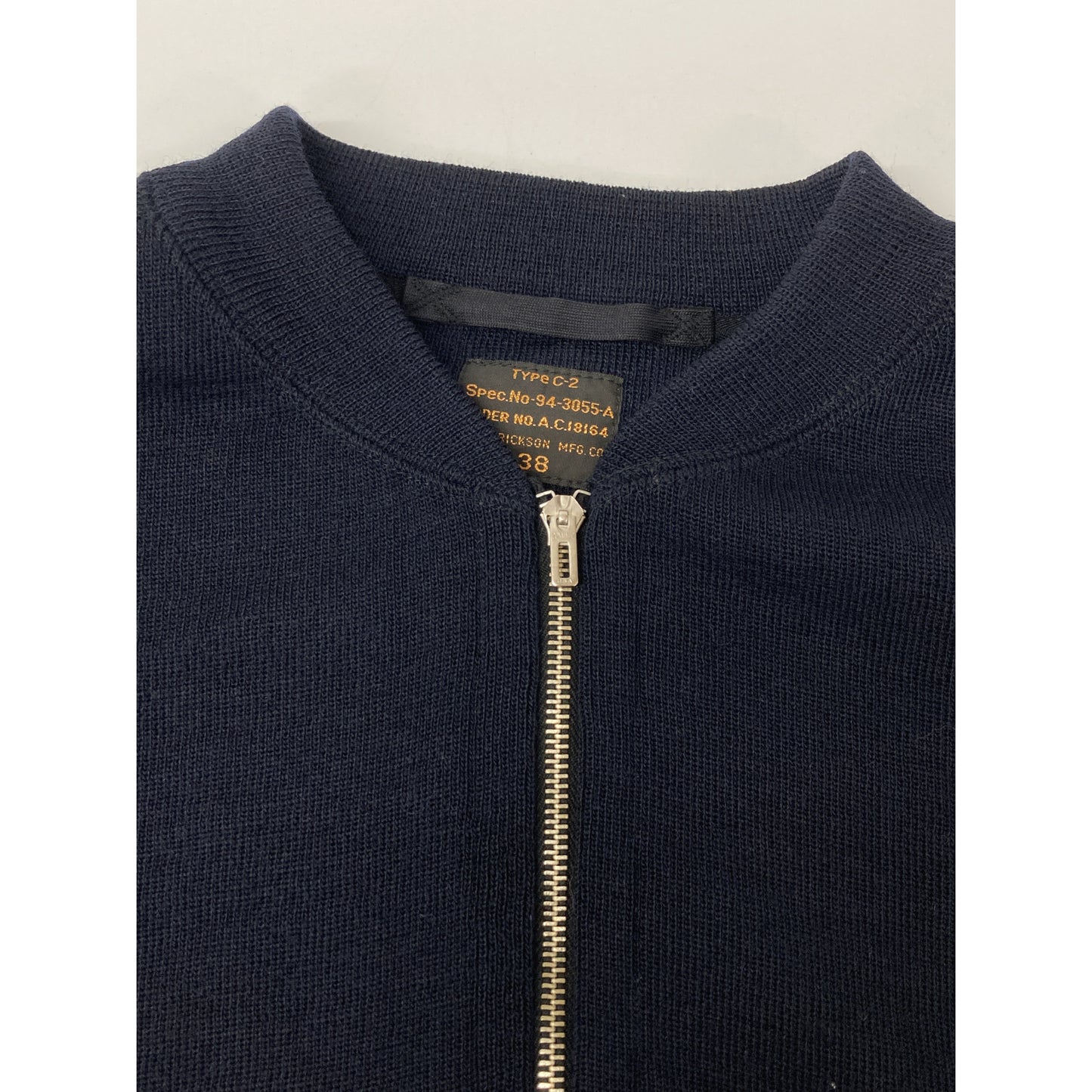 BUZZ RICKSON'S バズリクソンズ BR90259GS ﾈｲﾋﾞｰ Type C-2 ﾘﾌﾞﾆｯﾄ ｼﾞｯﾌﾟｱｯﾌﾟｾｰﾀｰ ジャケット 38