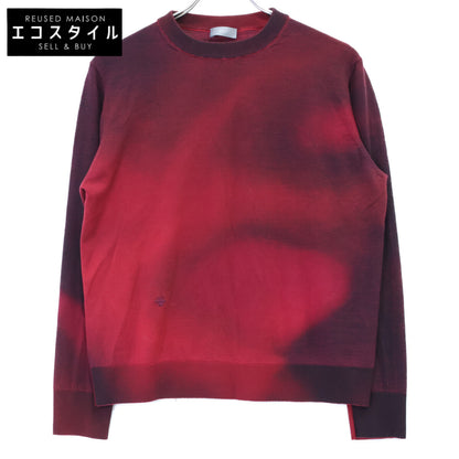 Dior HOMME ディオールオム 833M611KT034 ﾚｯﾄﾞ ｳｰﾙ 蜂刺繍 ｸﾞﾗﾃﾞｰｼｮﾝﾆｯﾄ トップス M