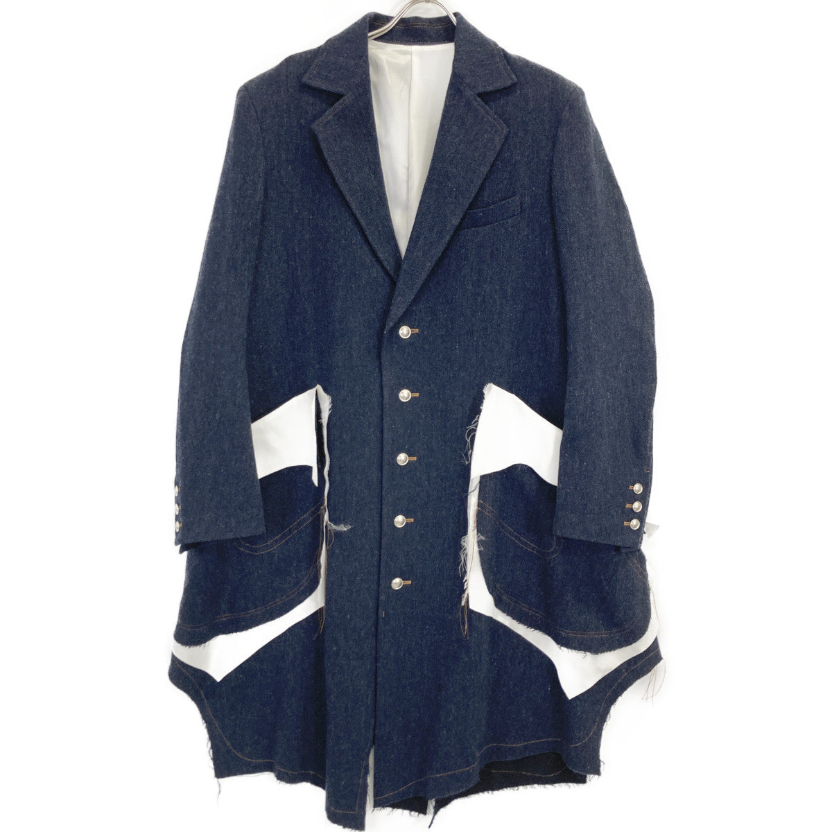 sulvam サルバム SS-C05-400 WOOL-DENIM LONG COAT ｶｯﾄｵﾌﾃﾞｻﾞｲﾝ コート S