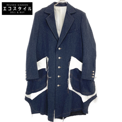 sulvam サルバム SS-C05-400 WOOL-DENIM LONG COAT ｶｯﾄｵﾌﾃﾞｻﾞｲﾝ コート S