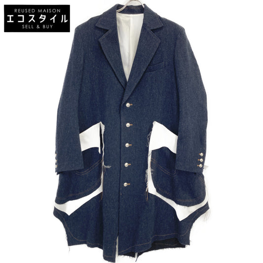 sulvam サルバム SS-C05-400 WOOL-DENIM LONG COAT ｶｯﾄｵﾌﾃﾞｻﾞｲﾝ コート S